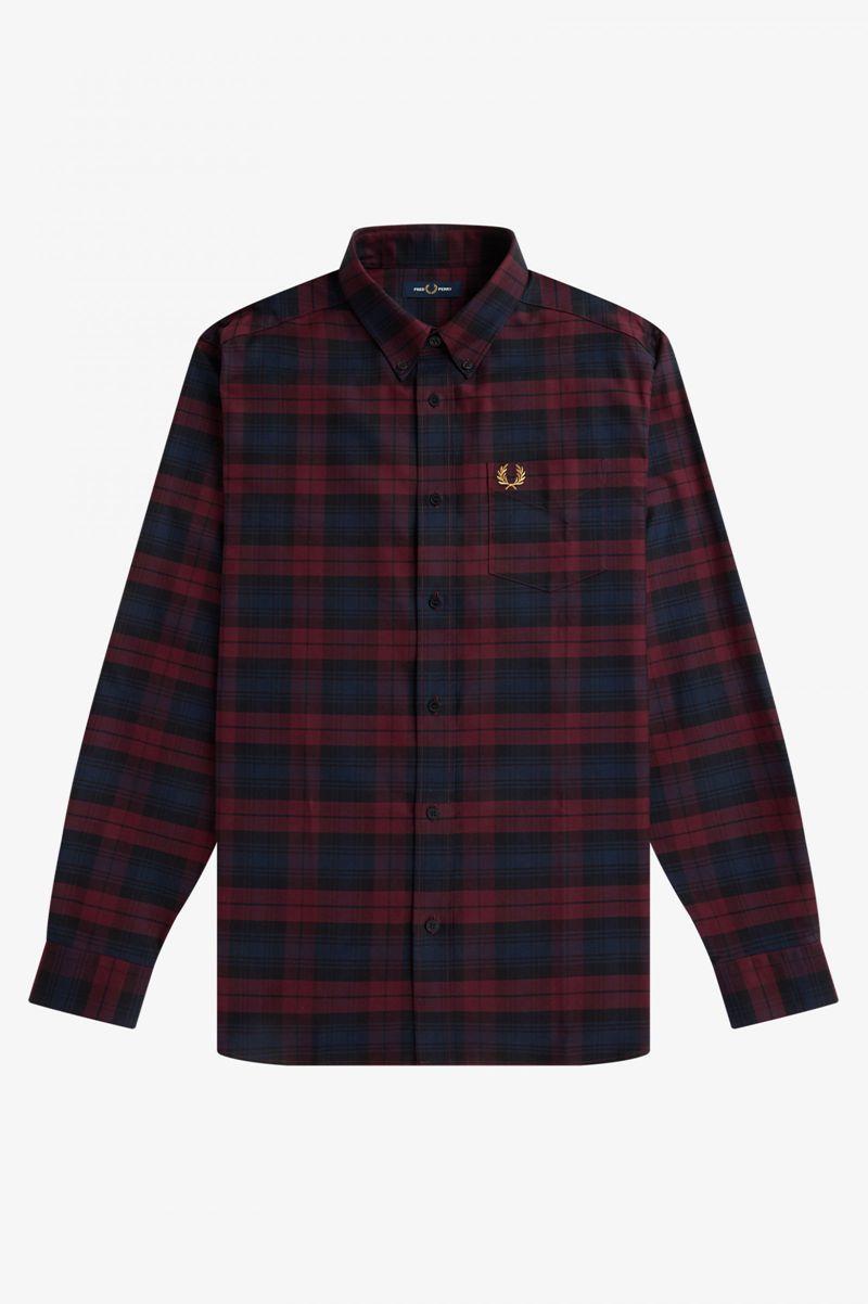 Red Fred Perry Tartan Twill Men's Shirts | PH 1541OKIR